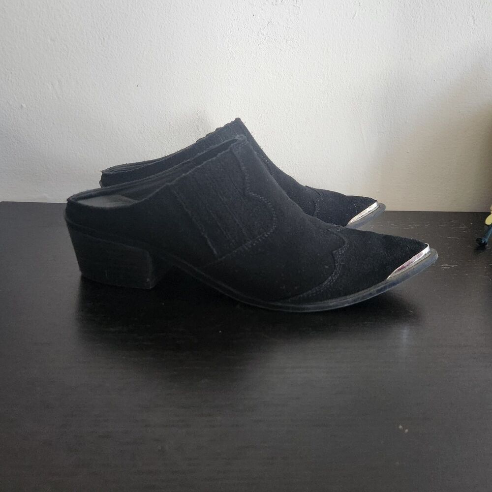Chinese Laundry Marishka Black Suede casual mule shoes 8.5 Country Western